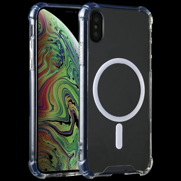 For iPhone XS Max Clear Four-corner Airbag Magnetic Shockproof Protective Magsafe Case - iPhone 11 Pro Cases by buy2fix | Online Shopping UK | buy2fix