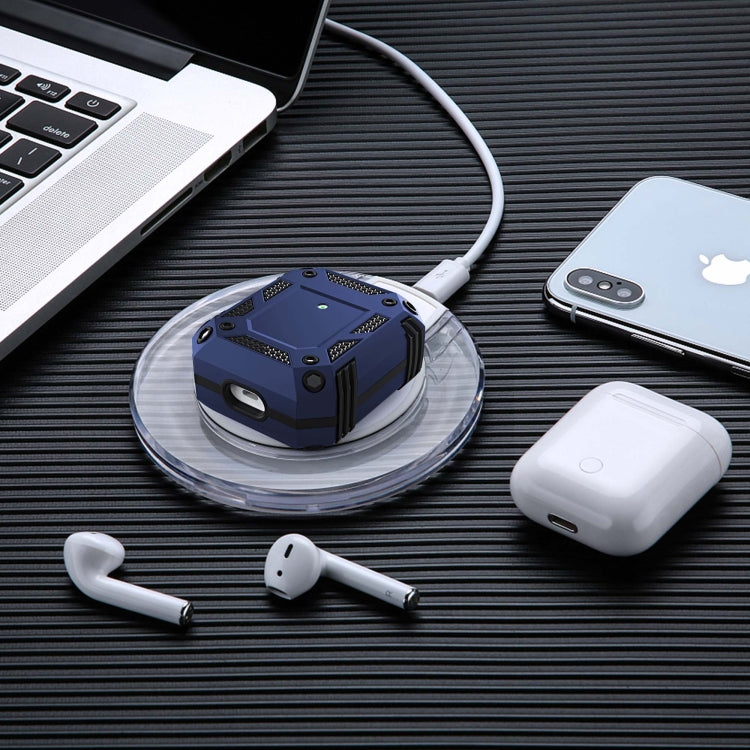 Iron Man Four-corner Shockproof Earphone Protective Cover For AirPods 1 / 2(Blue) - For AirPods 1/2 by buy2fix | Online Shopping UK | buy2fix