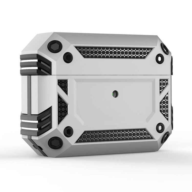 Iron Man Four-corner Shockproof Earphone Protective Cover For AirPods Pro(Silver) - For AirPods Pro by buy2fix | Online Shopping UK | buy2fix