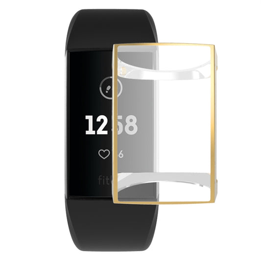 For Fitbit Charge 3 / 4 Full Coverage Plating TPU Watch Case(Gold) by buy2fix