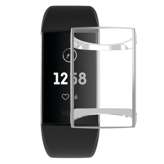 For Fitbit Charge 3 / 4 Full Coverage Plating TPU Watch Case(Silver) by buy2fix