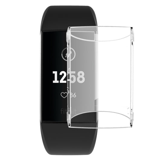 For Fitbit Charge 3 / 4 Full Coverage Plating TPU Watch Case(Transparent) by buy2fix