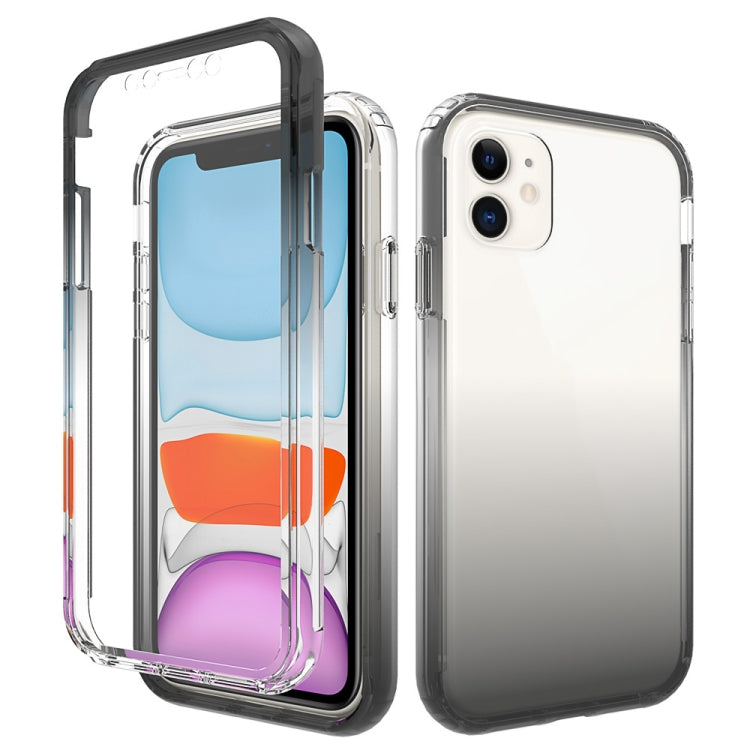 For iPhone 11 Shockproof High Transparency Two-color Gradual Change PC+TPU Candy Colors Protective Case (Black) - iPhone 11 Cases by buy2fix | Online Shopping UK | buy2fix