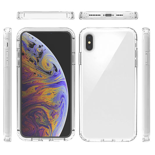 For iPhone XS Max Shockproof High Transparency Two-color Gradual Change PC+TPU Candy Colors Protective Case(Black) by buy2fix