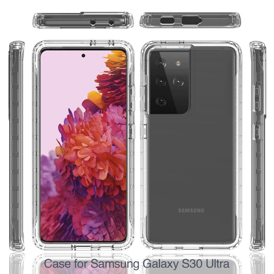 For Samsung Galaxy S21 Ultra 5G Shockproof High Transparency Two-color Gradual Change PC+TPU Candy Colors Protective Case(Purple) by buy2fix