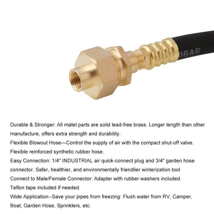 RV Winterizing Kit Sprinkler Blowout Adapter with Shut Off Valve - Engine Fittings by buy2fix | Online Shopping UK | buy2fix