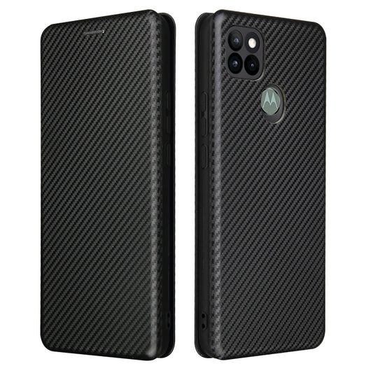 For Motorola Moto G9 Power Carbon Fiber Texture Horizontal Flip TPU + PC + PU Leather Case with Card Slot(Black) by buy2fix