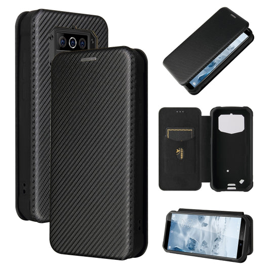 For Oukitel WP5 / WP5 Pro Carbon Fiber Texture Horizontal Flip TPU + PC + PU Leather Case with Card Slot(Black) - More Brand by buy2fix | Online Shopping UK | buy2fix