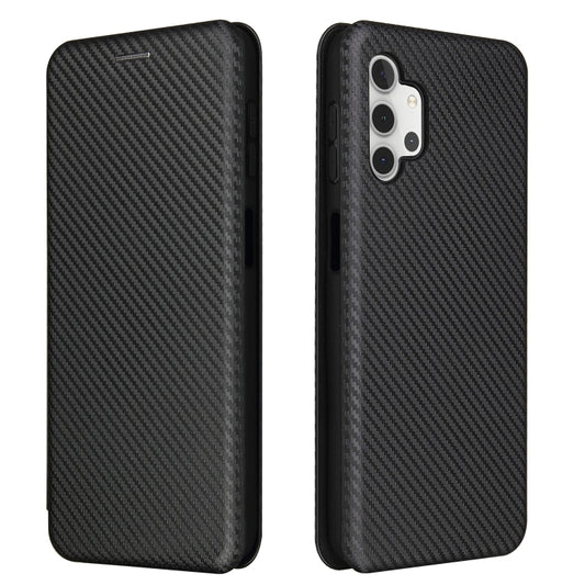 For Samsung Galaxy A32 5G Carbon Fiber Texture Horizontal Flip TPU + PC + PU Leather Case with Card Slot(Black) by buy2fix