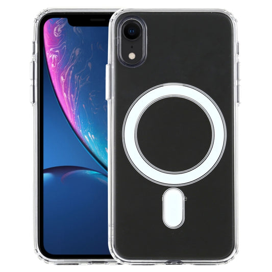 For iPhone XR Magsafe Case Simple Magnetic Ring All-inclusive Clear Crystal Acrylic PC +TPU Shockproof Case(Transparent) - More iPhone Cases by buy2fix | Online Shopping UK | buy2fix