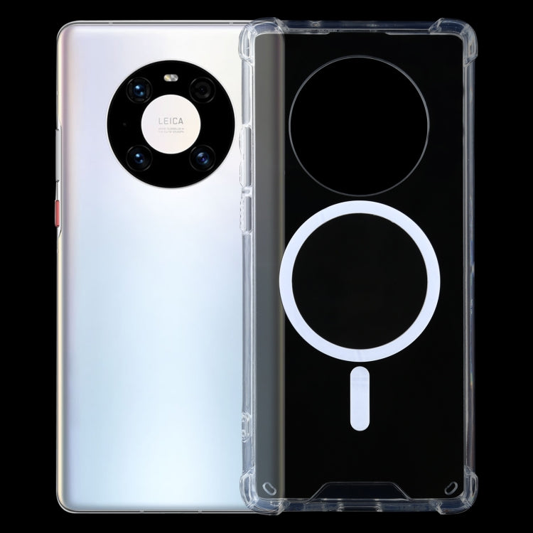 For Huawei Mate 40 Magsafe Case Clear Four-corner Airbag Shockproof PC + TPU Case with Magnetic(Transparent) - Huawei Cases by buy2fix | Online Shopping UK | buy2fix