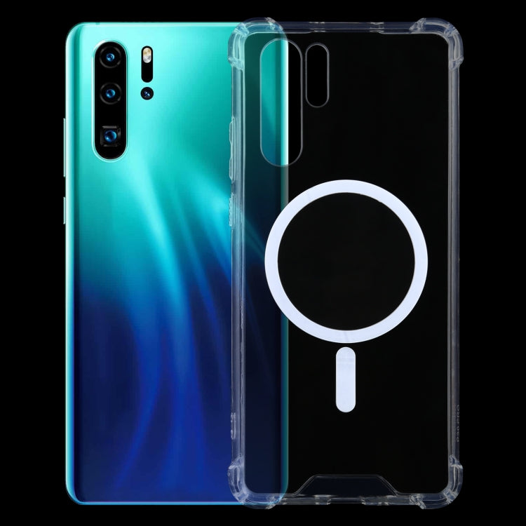 For Huawei P30 Pro Magsafe Case Clear Four-corner Airbag Shockproof PC + TPU Case with Magnetic(Transparent) - Huawei Cases by buy2fix | Online Shopping UK | buy2fix