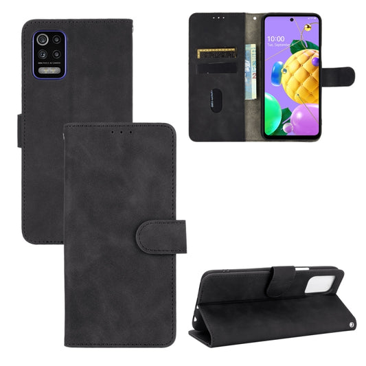For LG K52 / K62 Solid Color Skin Feel Magnetic Buckle Horizontal Flip Calf Texture PU Leather Case with Holder & Card Slots & Wallet(Black) - LG Cases by buy2fix | Online Shopping UK | buy2fix