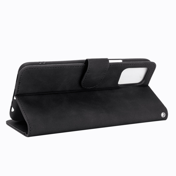 For LG K52 / K62 Solid Color Skin Feel Magnetic Buckle Horizontal Flip Calf Texture PU Leather Case with Holder & Card Slots & Wallet(Black) - LG Cases by buy2fix | Online Shopping UK | buy2fix