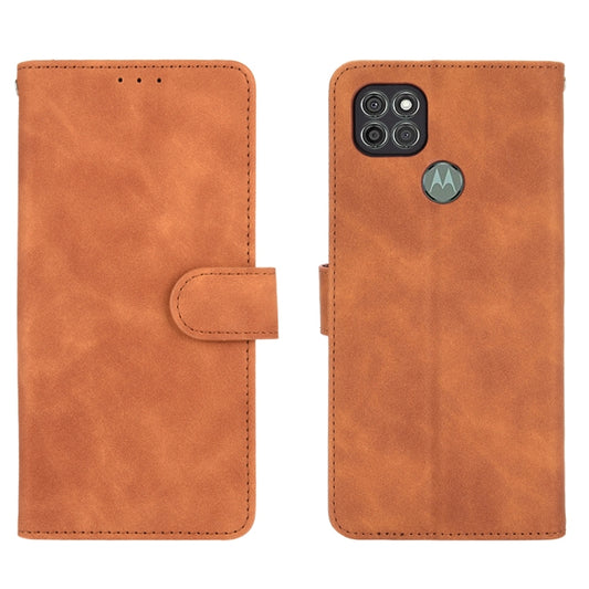 For Motorola Moto G9 Power Solid Color Skin Feel Magnetic Buckle Horizontal Flip Calf Texture PU Leather Case with Holder & Card Slots & Wallet(Brown) by buy2fix
