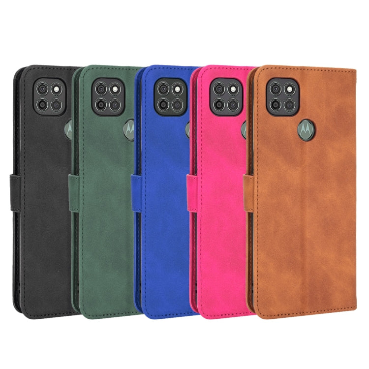 For Motorola Moto G9 Power Solid Color Skin Feel Magnetic Buckle Horizontal Flip Calf Texture PU Leather Case with Holder & Card Slots & Wallet(Brown) by buy2fix
