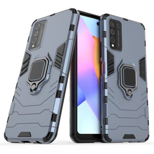 For Huawei Honor 10X Lite PC + TPU Shockproof Protective Case with Magnetic Ring Holder(Blue) - Honor Cases by buy2fix | Online Shopping UK | buy2fix