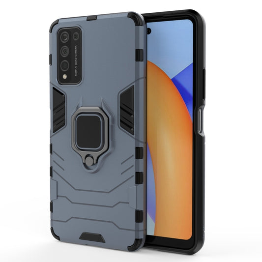 For Huawei Honor 10X Lite PC + TPU Shockproof Protective Case with Magnetic Ring Holder(Blue) - Honor Cases by buy2fix | Online Shopping UK | buy2fix