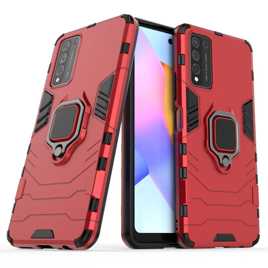 For Huawei Honor 10X Lite PC + TPU Shockproof Protective Case with Magnetic Ring Holder(Red) - Honor Cases by buy2fix | Online Shopping UK | buy2fix