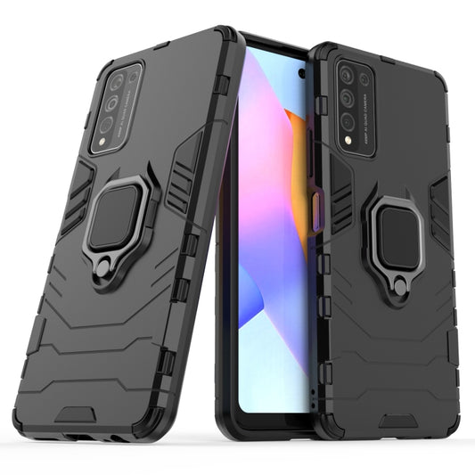 For Huawei Honor 10X Lite PC + TPU Shockproof Protective Case with Magnetic Ring Holder(Black) - Honor Cases by buy2fix | Online Shopping UK | buy2fix
