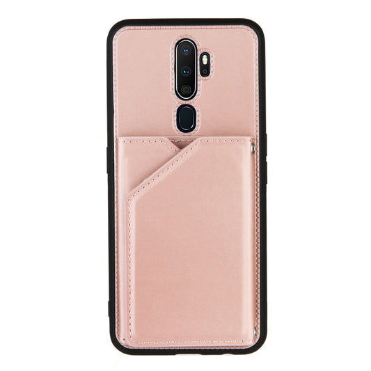 For OPPO A9 2020 Skin Feel PU + TPU + PC Back Cover Shockproof Case with Card Slots & Holder & Photo Frame(Rose Gold) by buy2fix