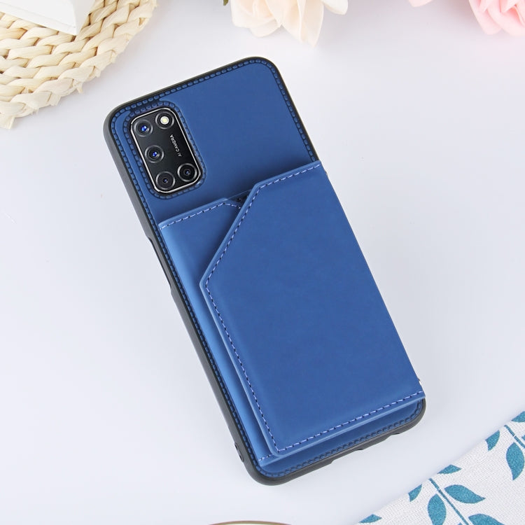 For OPPO A52 & A72 & A92 Skin Feel PU + TPU + PC Back Cover Shockproof Case with Card Slots & Holder & Photo Frame(Royal Blue) - OPPO Cases by buy2fix | Online Shopping UK | buy2fix