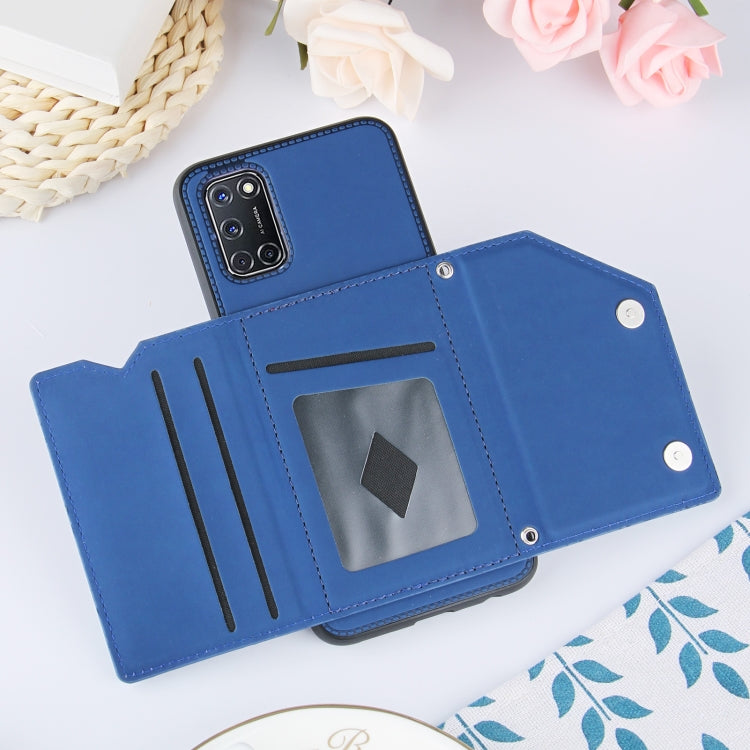 For OPPO A52 & A72 & A92 Skin Feel PU + TPU + PC Back Cover Shockproof Case with Card Slots & Holder & Photo Frame(Royal Blue) - OPPO Cases by buy2fix | Online Shopping UK | buy2fix