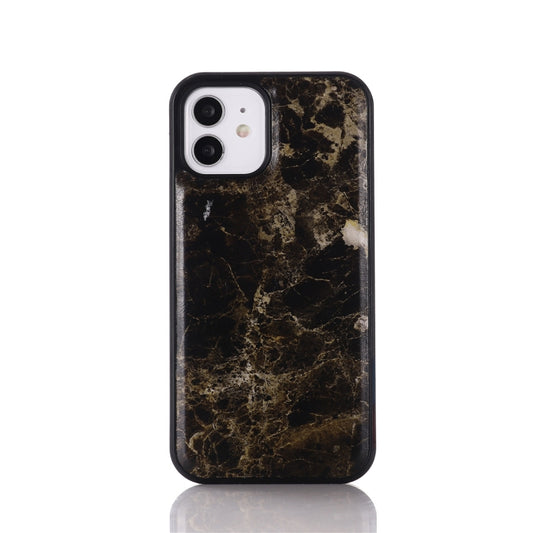 For iPhone 12 Pro Max Marble Pattern Patch PC + TPU Shockproof Magsafe Case(Black) by buy2fix