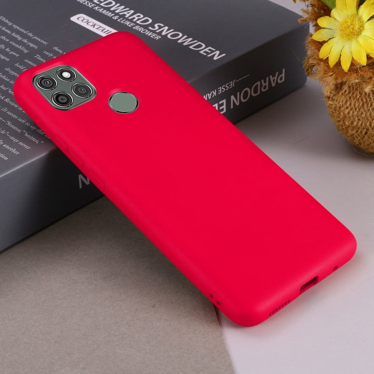 For Motorola Moto G9 Power Pure Color Liquid Silicone Shockproof Full Coverage Case(Red) by buy2fix