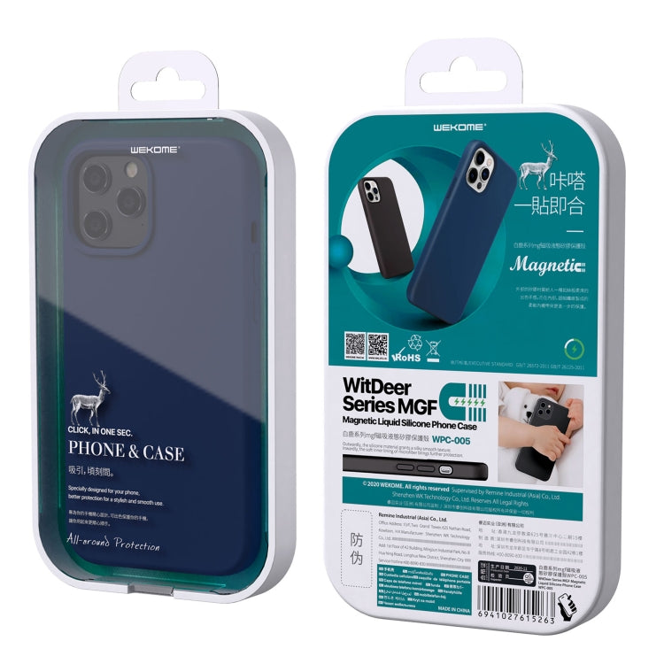 For iPhone 12 / 12 Pro WK WPC-005 iDeal Series Magnetic Liquid Silicone Full Coverage Shockproof Magsafe Case with Magsafe Charging Magnet(Green) by WK