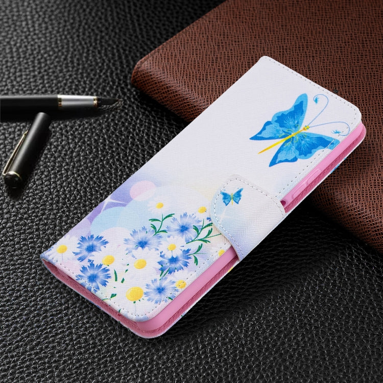 For Huawei P smart 2021 / Y7a Colored Drawing Pattern Horizontal Flip Leather Case with Holder & Card Slots & Wallet(Pansy) by buy2fix