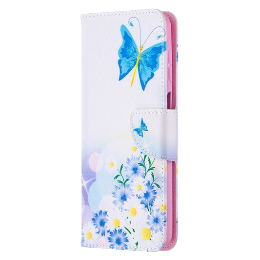 For Samsung Galaxy A12 Colored Drawing Pattern Horizontal Flip Leather Case with Holder & Card Slots & Wallet(Pansy) by buy2fix