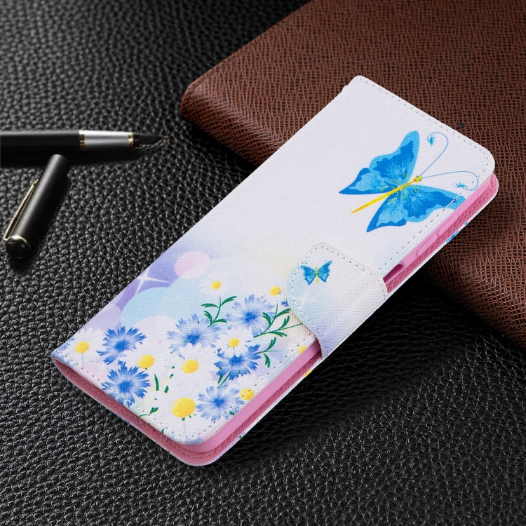 For Samsung Galaxy A12 Colored Drawing Pattern Horizontal Flip Leather Case with Holder & Card Slots & Wallet(Pansy) by buy2fix