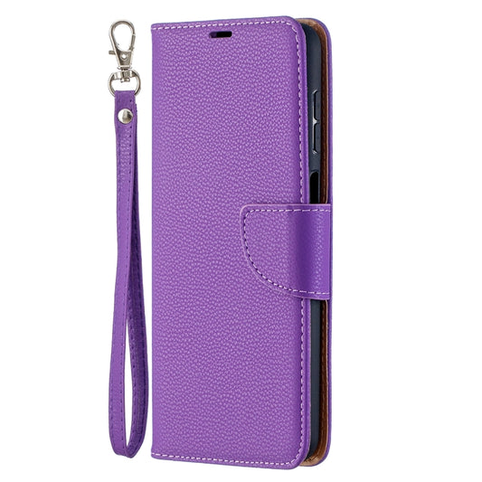For Samsung Galaxy A12 Litchi Texture Pure Color Horizontal Flip PU Leather Case with Holder & Card Slots & Wallet & Lanyard(Purple) by buy2fix