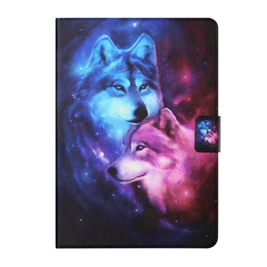 For Samsung Galaxy Tab A 10.1 2019 T515/T510 Colored Drawing Horizontal Flip Leather Case with Holder & Card Slots(Wolf) by buy2fix