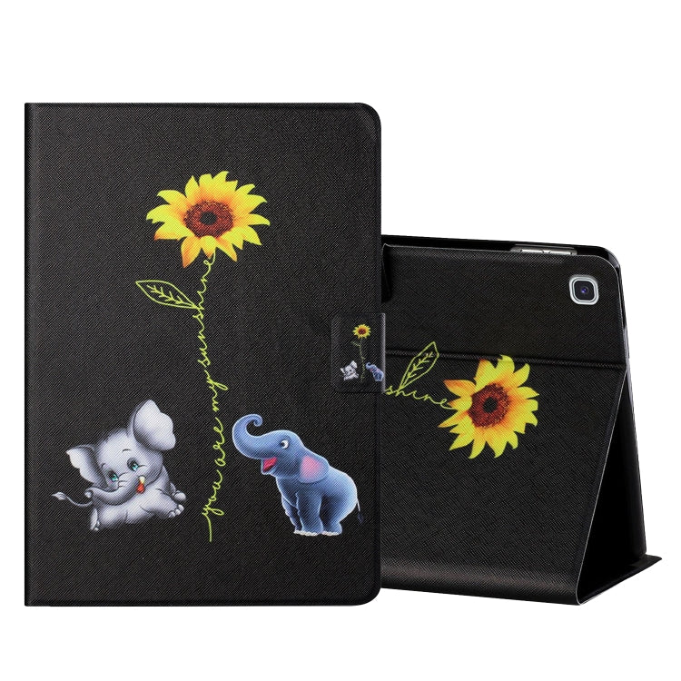For Samsung Galaxy Tab S6 Lite P610/P615 Colored Drawing Horizontal Flip Leather Case with Holder & Card Slots(Elephant) - Tab S6 Lite P610 / P615 by buy2fix | Online Shopping UK | buy2fix