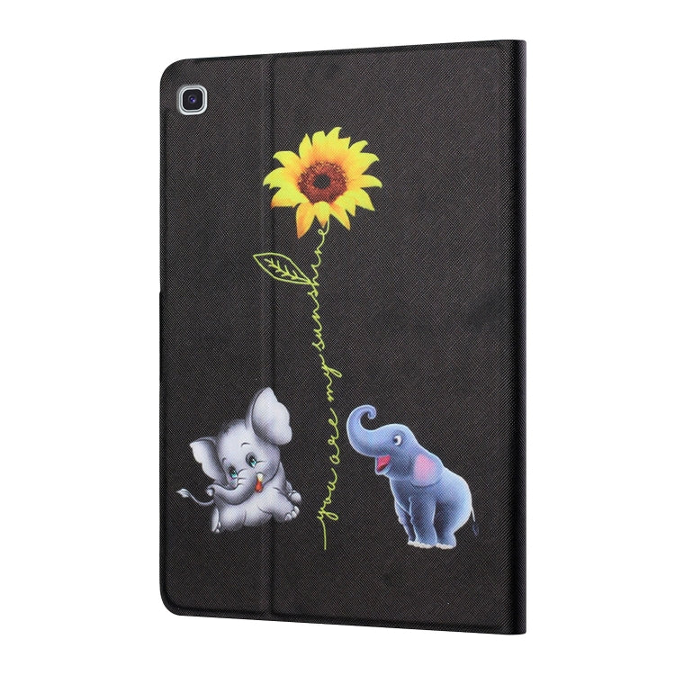 For Samsung Galaxy Tab S6 Lite P610/P615 Colored Drawing Horizontal Flip Leather Case with Holder & Card Slots(Elephant) - Tab S6 Lite P610 / P615 by buy2fix | Online Shopping UK | buy2fix
