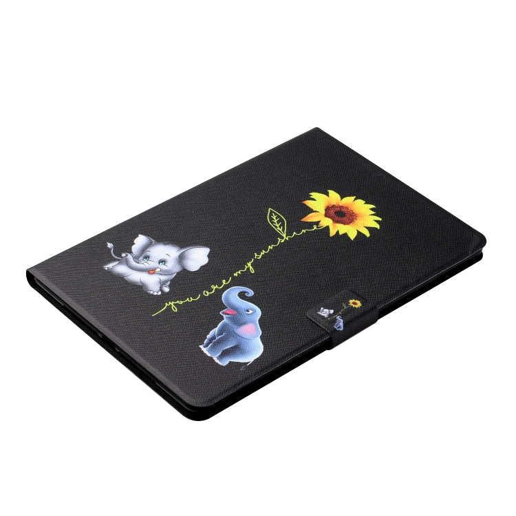 For Samsung Galaxy Tab S6 Lite P610/P615 Colored Drawing Horizontal Flip Leather Case with Holder & Card Slots(Elephant) - Tab S6 Lite P610 / P615 by buy2fix | Online Shopping UK | buy2fix