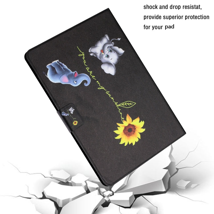 For Samsung Galaxy Tab S6 Lite P610/P615 Colored Drawing Horizontal Flip Leather Case with Holder & Card Slots(Elephant) - Tab S6 Lite P610 / P615 by buy2fix | Online Shopping UK | buy2fix
