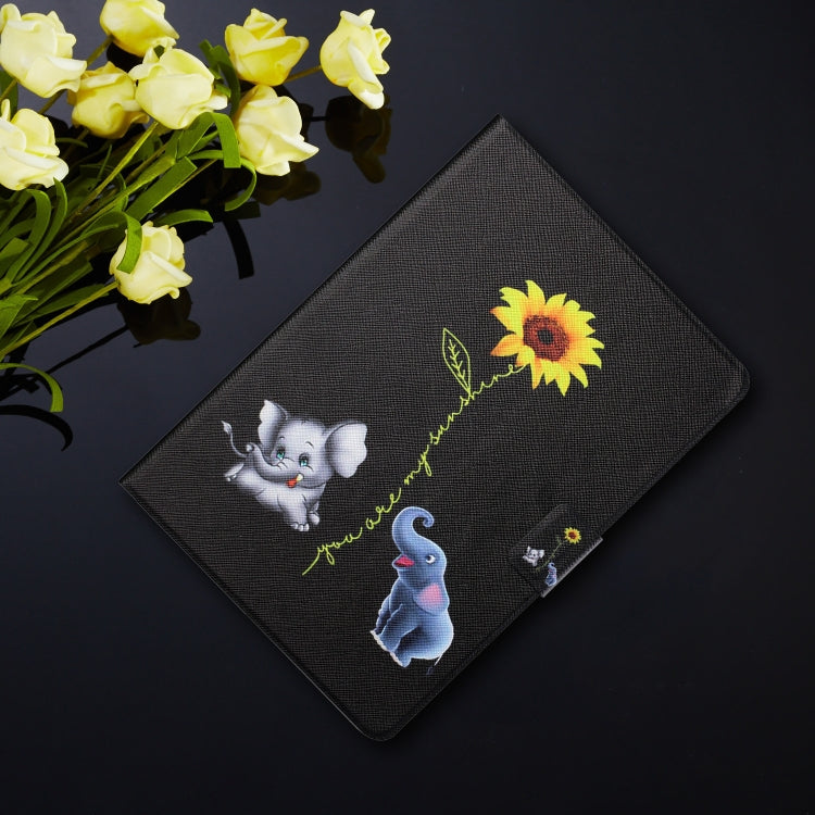 For Samsung Galaxy Tab S6 Lite P610/P615 Colored Drawing Horizontal Flip Leather Case with Holder & Card Slots(Elephant) - Tab S6 Lite P610 / P615 by buy2fix | Online Shopping UK | buy2fix