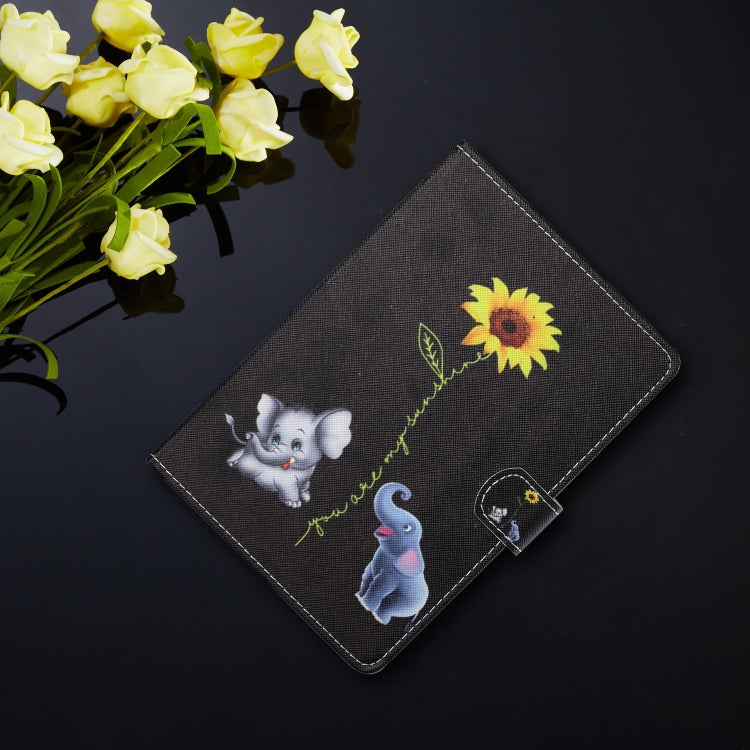 For 10 inch Tablet PC Universal Colored Drawing Horizontal Flip Leather Case with Holder & Card Slots(Elephant) by buy2fix