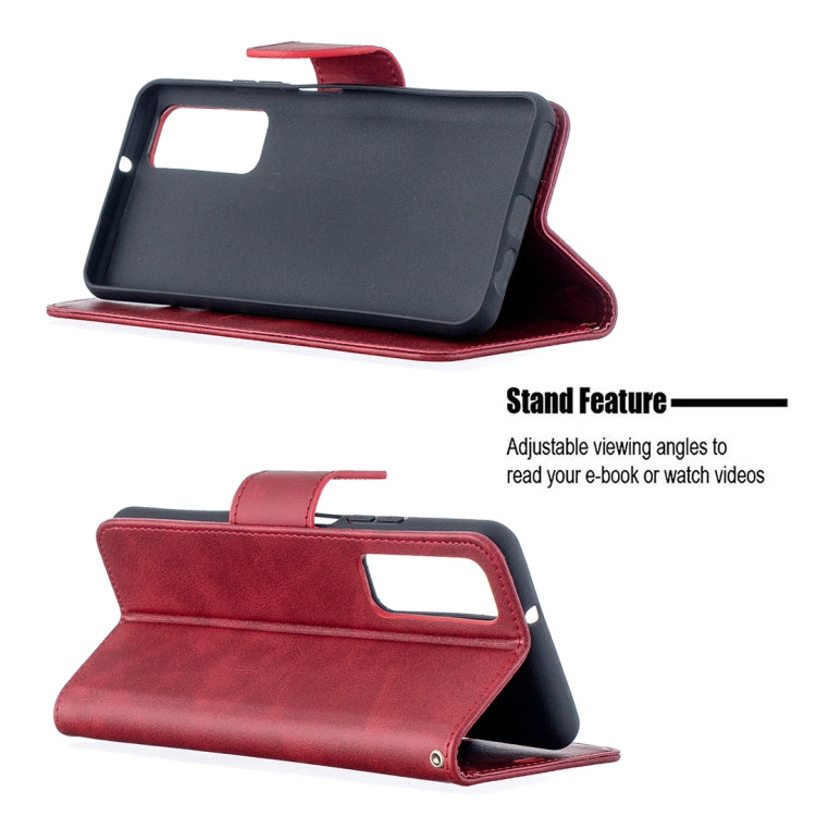 For Huawei P smart 2021 / Y7a Retro Lambskin Texture Pure Color Horizontal Flip PU Leather Case with Holder & Card Slots & Wallet & Lanyard(Red) - Huawei Cases by buy2fix | Online Shopping UK | buy2fix