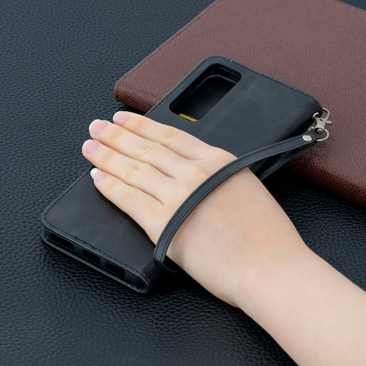 For Huawei P smart 2021 / Y7a Retro Lambskin Texture Pure Color Horizontal Flip PU Leather Case with Holder & Card Slots & Wallet & Lanyard(Black) by buy2fix