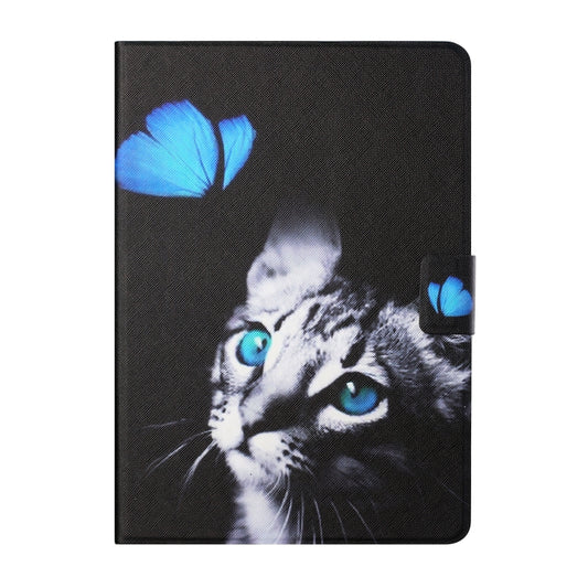 For Lenovo Tab M10 X605F X505 Colored Drawing Horizontal Flip Leather Case with Holder & Card Slots & Sleep / Wake-up Function(Butterfly Cat) by buy2fix