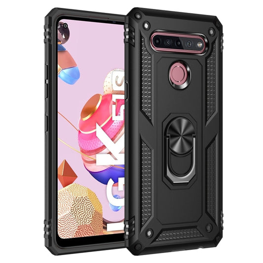 For LG K51S Shockproof TPU + PC Protective Case with 360 Degree Rotating Holder(Black) - LG Cases by buy2fix | Online Shopping UK | buy2fix