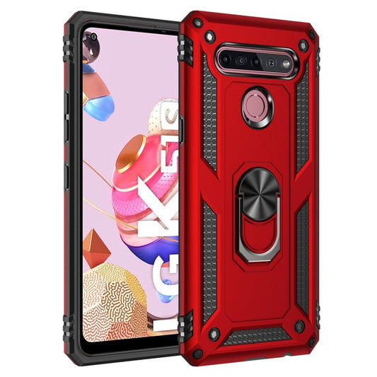 For LG K51S Shockproof TPU + PC Protective Case with 360 Degree Rotating Holder(Red) - LG Cases by buy2fix | Online Shopping UK | buy2fix
