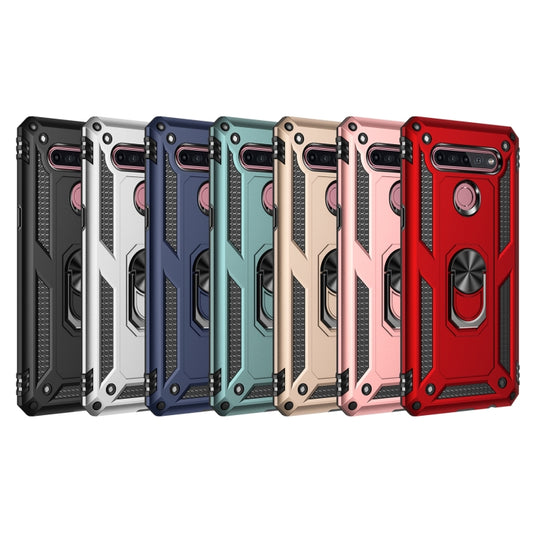 For LG K51S Shockproof TPU + PC Protective Case with 360 Degree Rotating Holder(Blue) - LG Cases by buy2fix | Online Shopping UK | buy2fix