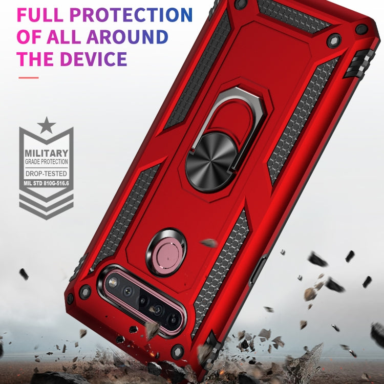 For LG K51S Shockproof TPU + PC Protective Case with 360 Degree Rotating Holder(Blue) - LG Cases by buy2fix | Online Shopping UK | buy2fix