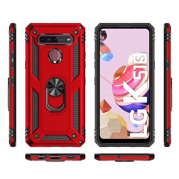 For LG K51S Shockproof TPU + PC Protective Case with 360 Degree Rotating Holder(Silver) - LG Cases by buy2fix | Online Shopping UK | buy2fix