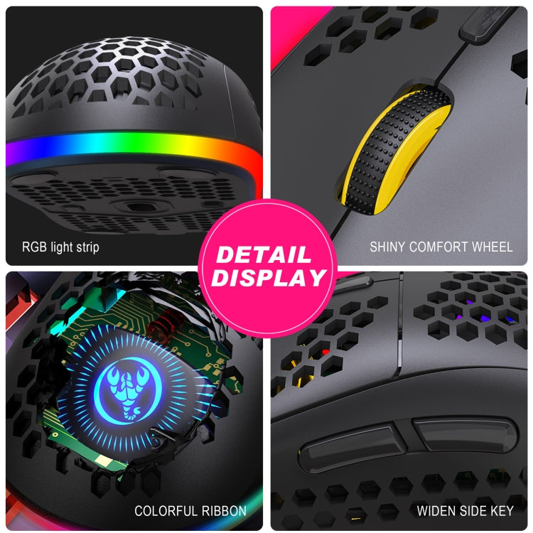 HXSJ T90 RGB Light Three-mode Wireless Gaming Mouse by HXSJ